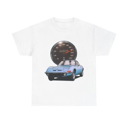 T-Shirt, Opel GT, Blau, Vmax mit Tacho – Bild 2