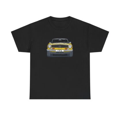 T-Shirt, Triumph TR6, Strichzeichnung, Gelb, personalisierbar – Bild 3