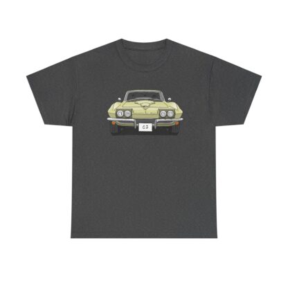 T-Shirt, Chevrolet Corvette C2, Strichzeichnung, Gelb, eigenes Kennzeichen möglich – Bild 6