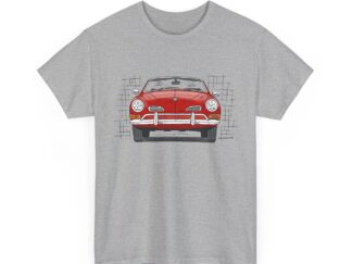 T-Shirt, Karmann Ghia Typ 14, Cabrio, Strichzeichnung, Rot, personalisierbar