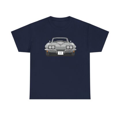 T-Shirt, Chevrolet Corvette C2, Strichzeichnung, Silber, eigenes Kennzeichen möglich – Bild 9