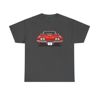 T-Shirt, Chevrolet Corvette C2, Strichzeichnung, Rot, eigenes Kennzeichen möglich – Bild 6