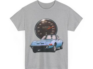 T-Shirt, Opel GT, Blau, Vmax mit Tacho