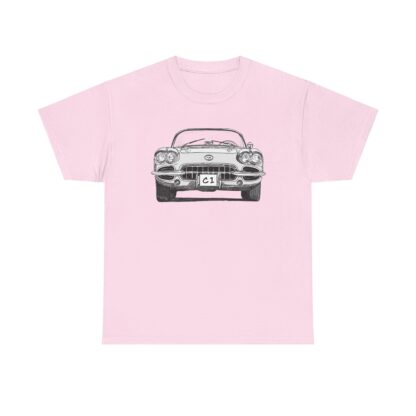 T-Shirt, Corvette C1, Strichzeichnung, Weiß, personalisierbar – Bild 10