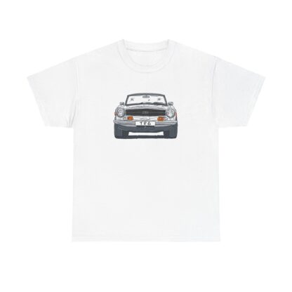 T-Shirt, Triumph TR6, Strichzeichnung, Weiß, personalisierbar – Bild 2
