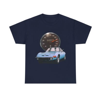 T-Shirt, Opel GT, Blau, Vmax mit Tacho – Bild 9