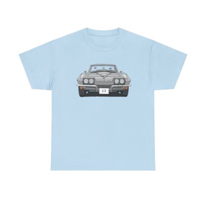 T-Shirt, Chevrolet Corvette C2, Strichzeichnung, Silber, eigenes Kennzeichen möglich – Bild 7