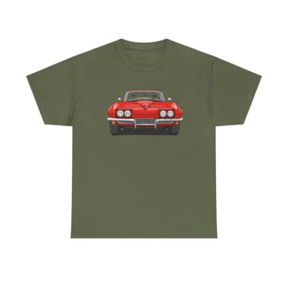 T-Shirt, Chevrolet Corvette C2, Strichzeichnung, Rot, ohne Schild – Bild 5