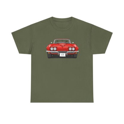 T-Shirt, Chevrolet Corvette C2, Strichzeichnung, Rot, eigenes Kennzeichen möglich – Bild 5