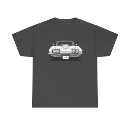 T-Shirt, Chevrolet Corvette C2, Strichzeichnung, Weiß, eigenes Kennzeichen möglich – Bild 6