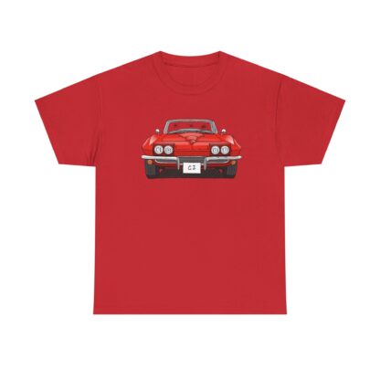 T-Shirt, Chevrolet Corvette C2, Strichzeichnung, Rot, eigenes Kennzeichen möglich – Bild 11