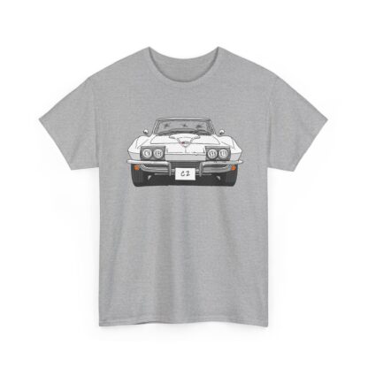 T-Shirt, Chevrolet Corvette C2, Strichzeichnung, Weiß, eigenes Kennzeichen möglich
