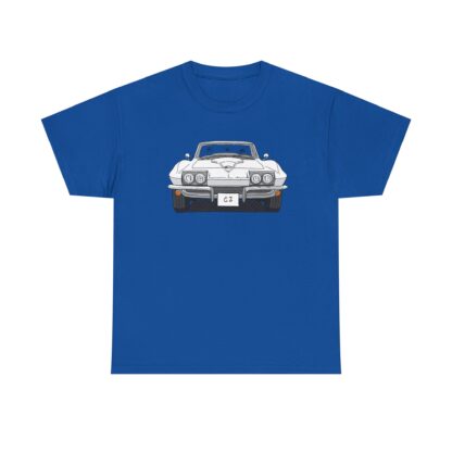 T-Shirt, Chevrolet Corvette C2, Strichzeichnung, Weiß, eigenes Kennzeichen möglich – Bild 8