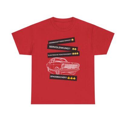T-Shirt, Opel Kadett B Limousine, Weiß, Deutscher Text, Spaßmacher – Bild 8