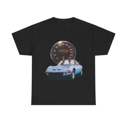 T-Shirt, Opel GT, Blau, Vmax mit Tacho – Bild 3