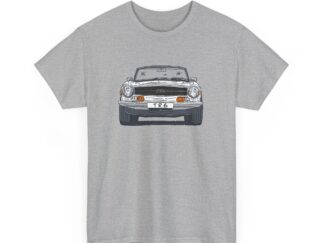 T-Shirt, Triumph TR6, Strichzeichnung, Weiß, personalisierbar