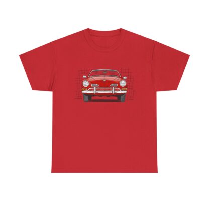 T-Shirt, Karmann Ghia Typ 14, Cabrio, Strichzeichnung, Rot, personalisierbar – Bild 11