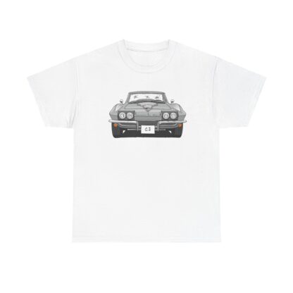 T-Shirt, Chevrolet Corvette C2, Strichzeichnung, Silber, eigenes Kennzeichen möglich