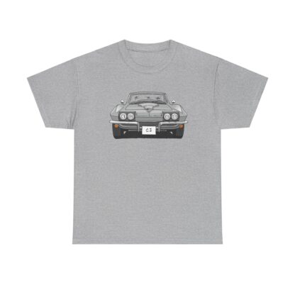 T-Shirt, Chevrolet Corvette C2, Strichzeichnung, Silber, eigenes Kennzeichen möglich – Bild 4