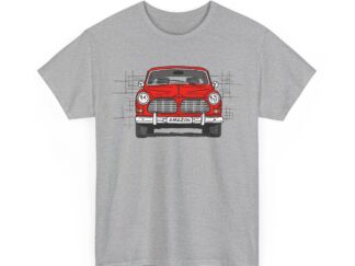 T-Shirt, Volvo Amazon, Strichzeichnung, Rot, personalisierbar