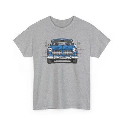 T-Shirt, Volvo Amazon, Strichzeichnung, Blau