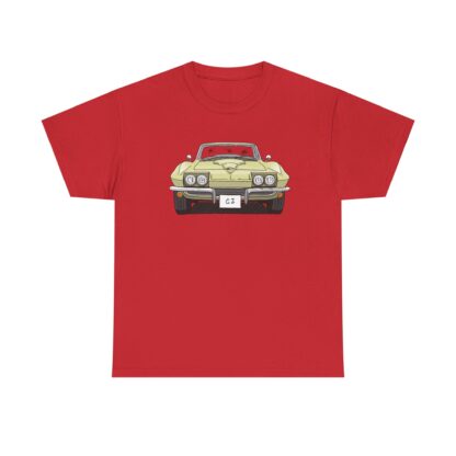 T-Shirt, Chevrolet Corvette C2, Strichzeichnung, Gelb, eigenes Kennzeichen möglich – Bild 11