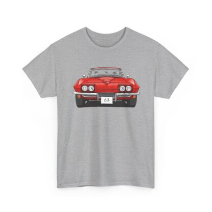 T-Shirt, Chevrolet Corvette C2, Strichzeichnung, Rot, eigenes Kennzeichen möglich