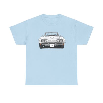 T-Shirt, Chevrolet Corvette C2, Strichzeichnung, Weiß, eigenes Kennzeichen möglich – Bild 7