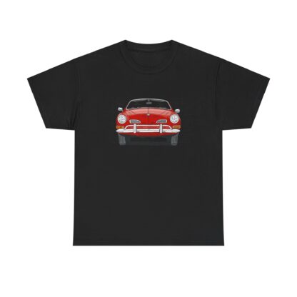 T-Shirt, Karmann Ghia Typ 14, Cabrio, Strichzeichnung, Rot, personalisierbar – Bild 3