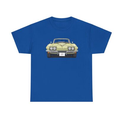 T-Shirt, Chevrolet Corvette C2, Strichzeichnung, Gelb, eigenes Kennzeichen möglich – Bild 8