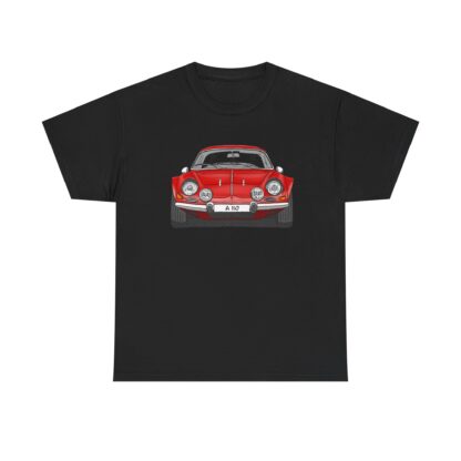 T-Shirt, Alpine A110 (Renault), Strichzeichnung, Rot, eigenes Kennzeichen möglich – Bild 3