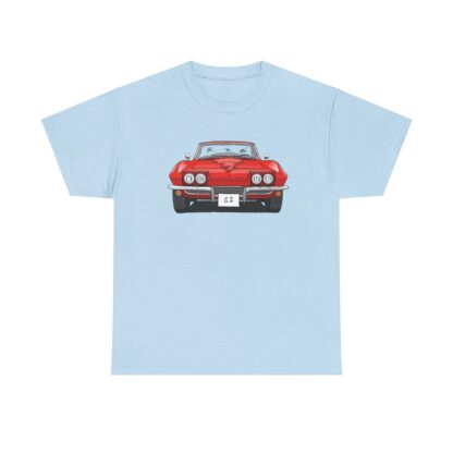 T-Shirt, Chevrolet Corvette C2, Strichzeichnung, Rot, eigenes Kennzeichen möglich – Bild 7