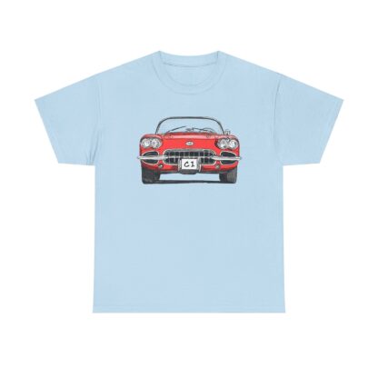 T-Shirt, Corvette C1, Strichzeichnung, Rot, personalisierbar – Bild 7