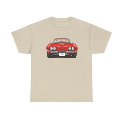 T-Shirt, Chevrolet Corvette C2, Strichzeichnung, Rot, eigenes Kennzeichen möglich – Bild 4