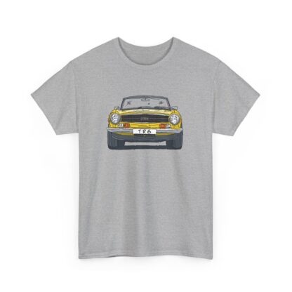 T-Shirt, Triumph TR6, Strichzeichnung, Gelb, personalisierbar