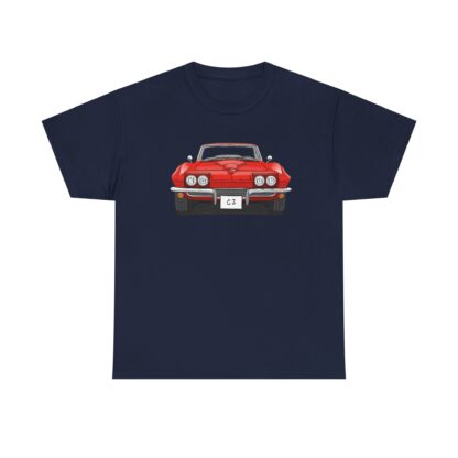 T-Shirt, Chevrolet Corvette C2, Strichzeichnung, Rot, eigenes Kennzeichen möglich – Bild 9