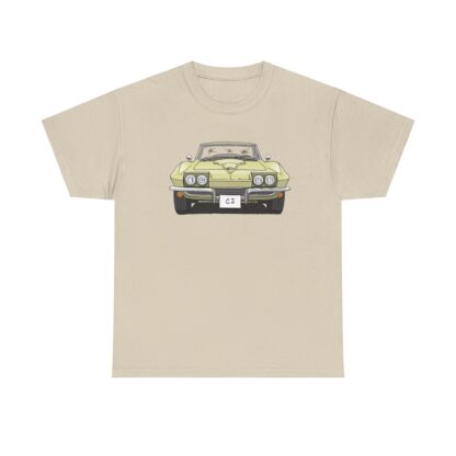 T-Shirt, Chevrolet Corvette C2, Strichzeichnung, Gelb, eigenes Kennzeichen möglich – Bild 4