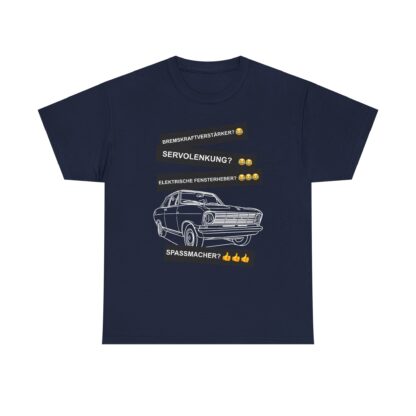 T-Shirt, Opel Kadett B Limousine, Weiß, Deutscher Text, Spaßmacher – Bild 7