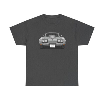 T-Shirt, Chevrolet Corvette C2, Strichzeichnung, Silber, eigenes Kennzeichen möglich – Bild 6