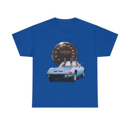 T-Shirt, Opel GT, Blau, Vmax mit Tacho – Bild 8
