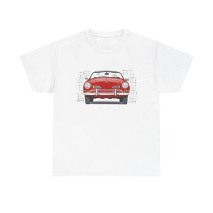 T-Shirt, Karmann Ghia Typ 14, Cabrio, Strichzeichnung, Rot, personalisierbar – Bild 2