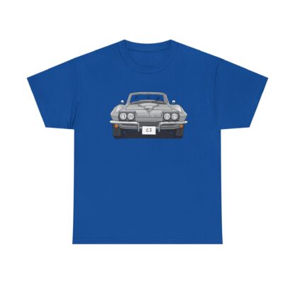 T-Shirt, Chevrolet Corvette C2, Strichzeichnung, Silber, eigenes Kennzeichen möglich – Bild 8