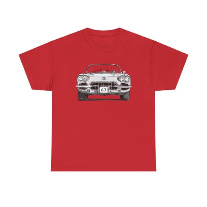 T-Shirt, Corvette C1, Strichzeichnung, Weiß, personalisierbar – Bild 11