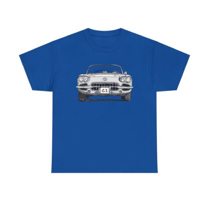 T-Shirt, Corvette C1, Strichzeichnung, Weiß, personalisierbar – Bild 8