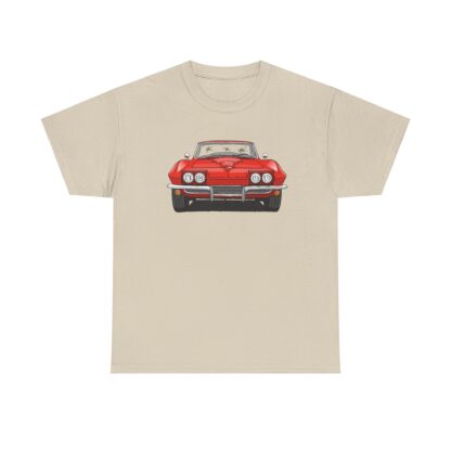 T-Shirt, Chevrolet Corvette C2, Strichzeichnung, Rot, ohne Schild – Bild 4