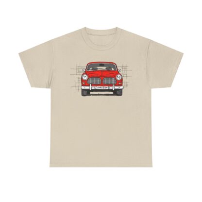 T-Shirt, Volvo Amazon, Strichzeichnung, Rot, personalisierbar – Bild 4