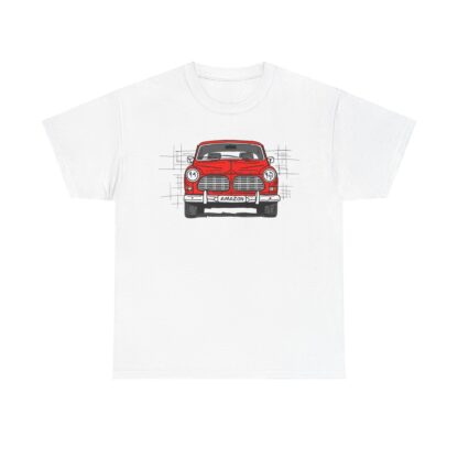 T-Shirt, Volvo Amazon, Strichzeichnung, Rot, personalisierbar – Bild 2