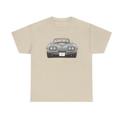 T-Shirt, Chevrolet Corvette C2, Strichzeichnung, Silber, eigenes Kennzeichen möglich – Bild 3