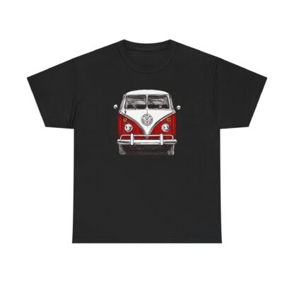 T-Shirt, VW Bus T1, Bulli, Strichzeichnung, Rot, personalisierbar – Bild 3