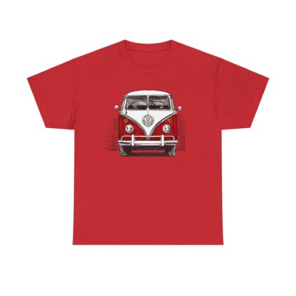 T-Shirt, VW Bus T1, Bulli, Strichzeichnung, Rot, personalisierbar – Bild 11